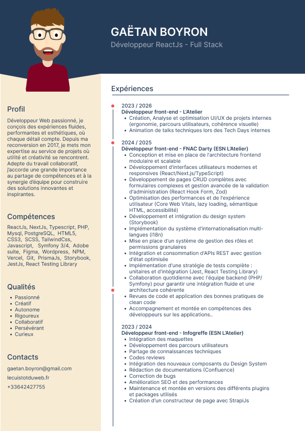 Aperçu du CV de Gaëtan Boyron
